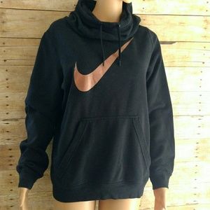 black nike hoodie with rose gold swoosh